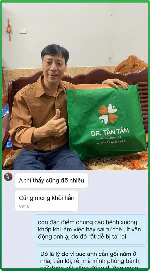 Phản hồi giảm đau cổ vai gáy sau khi dùng gối Dr Tận Tâm